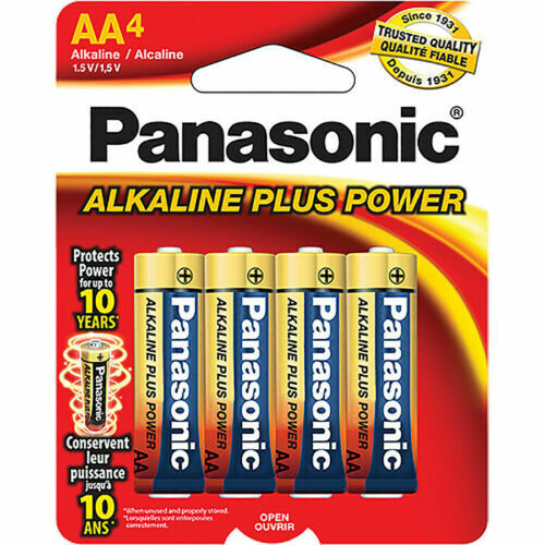 Panasonic AA Plus Power Alkaline Battery, 4 Pack